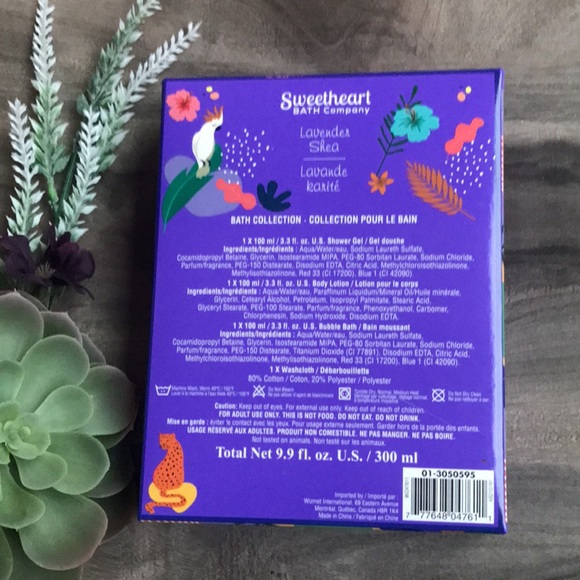 SOLD OUT!!!! SWEETHEART BATH CO. Lavender Shea 4-piece bath set - NEW in box - Picture 3 of 3